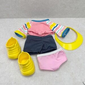 CPK Cabbage Patch Kids Doll Outfit Pink Shorts Shoes Visor Yellow